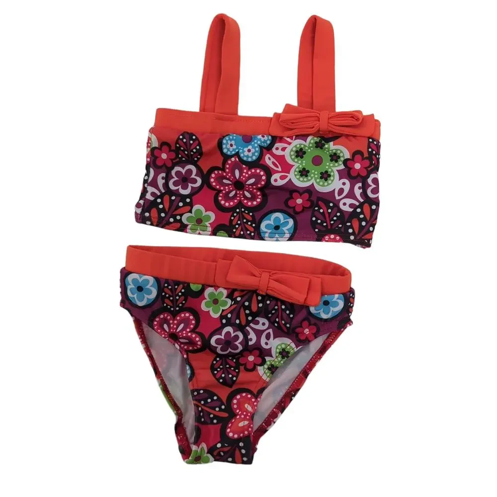 Penelope Mack Baby Swimsuit Bikini Floral Orange Two Piece 18‎ Months Girl Swim